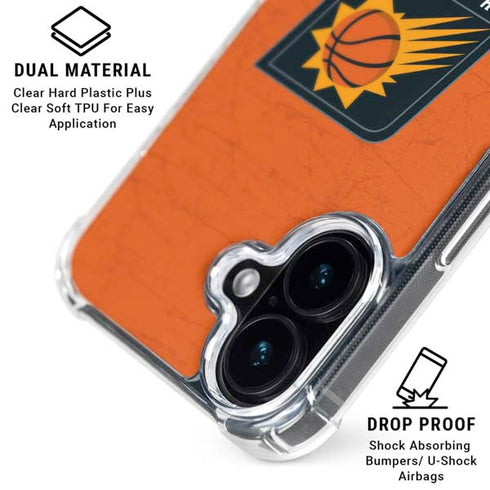 NBA Phoenix Suns Distressed iPhone 16 Clear Case